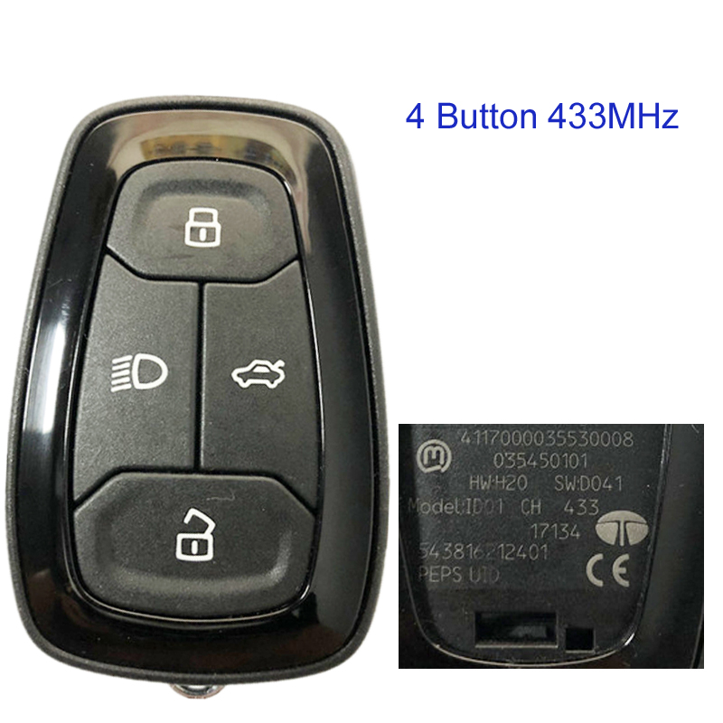 MK390001 4 Button 433MHz Smart Key Remote for Tata Nexon Auto Car Key
