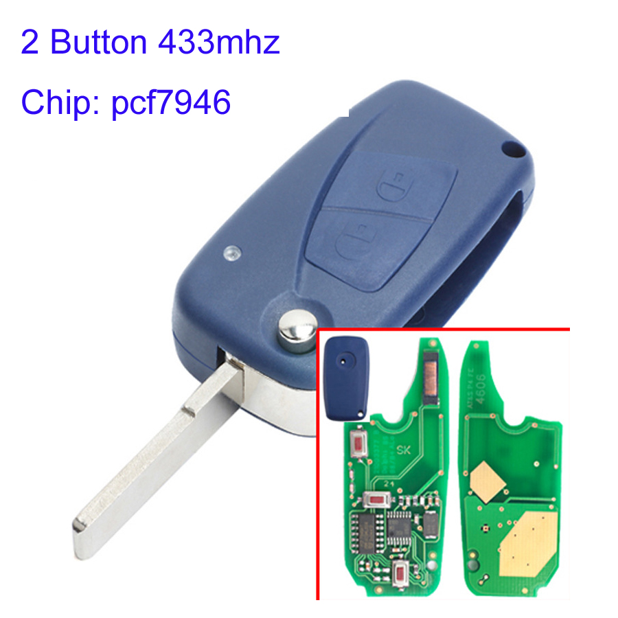 MK330008 3 Button 433mhz Flip Remote Key for Fiat Doblo Ducato with