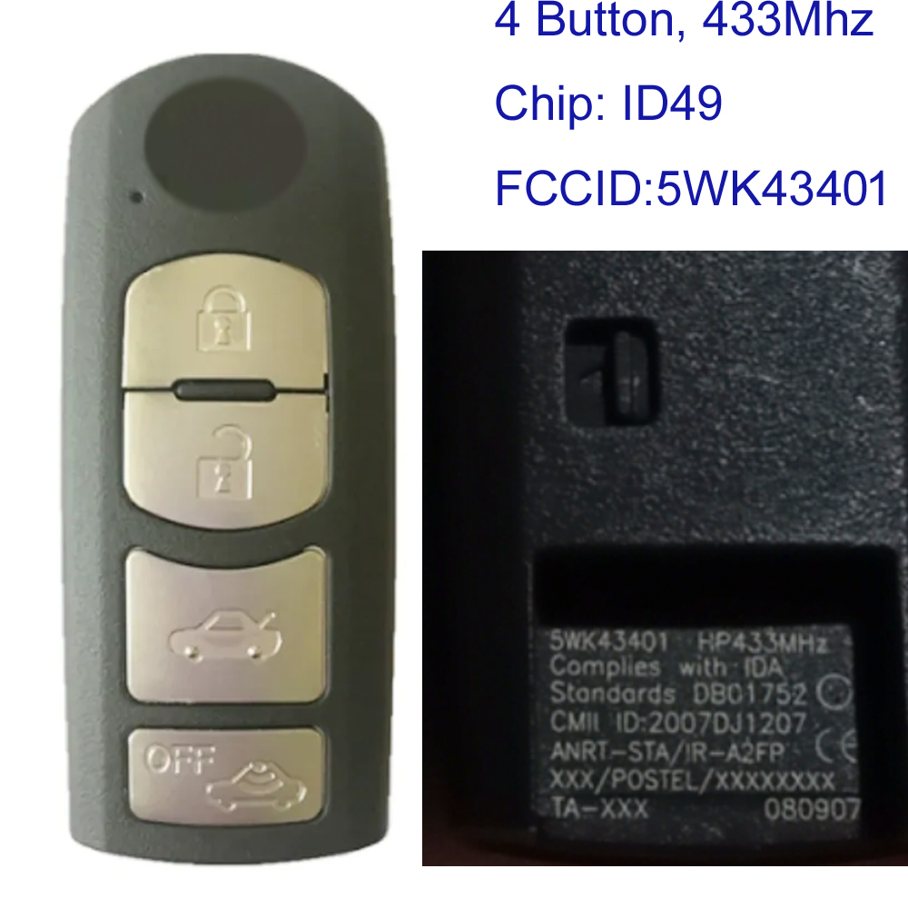 MK540033 2 Button 433MHz Smart Key Control for Mazda 20132019 CX3 CX